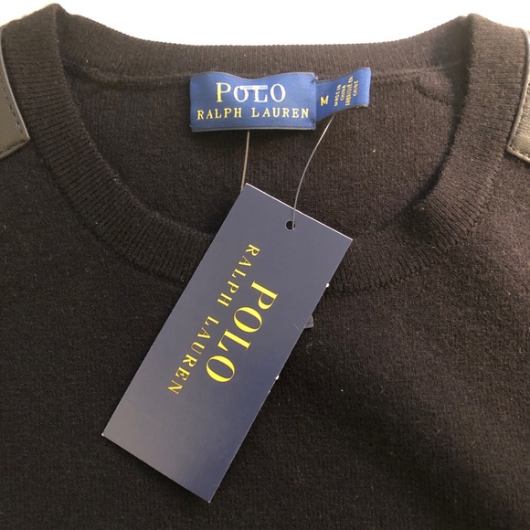 Polo Ralph Lauren Sweater Vest Black Wool Blend M - Picture 6 of 9